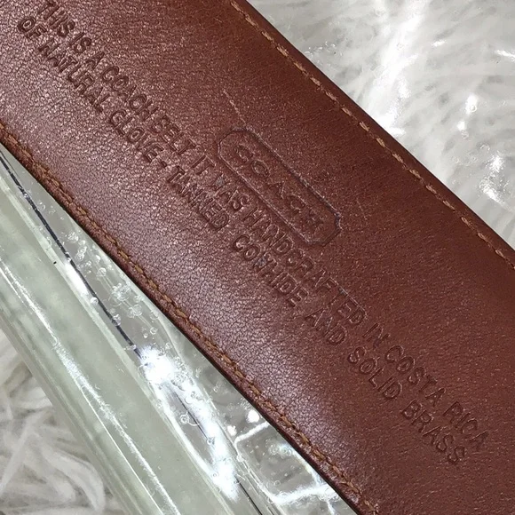 Coach Vintage Brown Leather Belt 8500 L Solid Brass Buckle Handcrafted - Picture 8 of 10